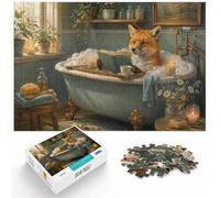 1000 Piece Jigsaw Puzzle for Adults, Fox Reading Newspaper on Toilet | For puzzle time at home: Adult jigsaw puzzle with 1000 pieces adds a patient, piece-by-piece challenge to free time.