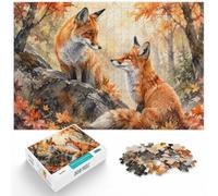 1000 Piece Jigsaw Puzzle for Adults, Fox Romantic Couple | For quiet evenings, this adult jigsaw puzzle with 1000 pieces supports a slower, more focused form of entertainment.