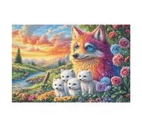1000 Piece Jigsaw Puzzle for Adults Fox Snowy Forest Flower 75x50cm Precision Cut Tight Fit No Burrs Perfect for Family Bonding Parent-14+ Interactive Game Holiday Indoor