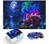 1000 Piece Jigsaw Puzzle for Adults, Fox Spirits in a Floral Glade | For cold evenings at home, this adult jigsaw puzzle with 1000 pieces offers for the Christmas break.