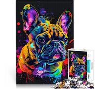 1000 Piece Jigsaw Puzzle for Adults French Bulldog Dog Art puzzle game 26x38cm is ideal as gifts for the whole family for ages 14+