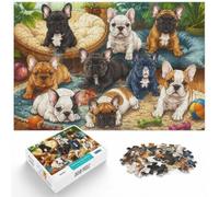 1000 Piece Jigsaw Puzzle for Adults, French Bulldog Variations | For New Year downtime after the celebrations: Adult jigsaw puzzle with 1000 pieces fits relaxed evenings through December.