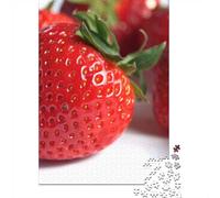 1000 Piece Jigsaw Puzzle for Adults, Fresh Strawberries on White Background, 70x50cm/1000pcs, Indoor Family Activity, Weekend Leisure And Time Together