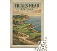 1000 Piece Jigsaw Puzzle for Adults, Friars Head Golf Club Vintage Poster