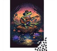 1000 Piece Jigsaw Puzzle for Adults Frog Playing Banjo Puzzles 1000 Pieces Paper Board Jigsaw- Relax Puzzles Games-Brain Teaser Puzzle 1000pcs (38x26cm)