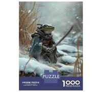 1000 Piece Jigsaw Puzzle for Adults Frog Warrior in Snowy Landscape Puzzles for Adults Relaxing Games Pattern Assembly for Is Ideal As A Gift 38x26cm/1000pcs