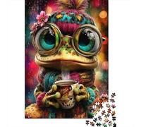 1000-Piece Jigsaw Puzzle for Adults, Frog with Coffee Mug, 38x26cm/1000pcs, Idea, Screen-Free Activity And Cosy Winter Evenings