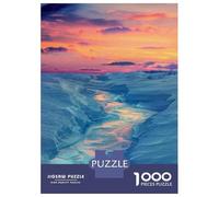 1000 Piece Jigsaw Puzzle for Adults Frozen River Sunset Jigsaw for Adults Family Game Difficult Challenge Birthday And Unique Gifts 52x38cm/1000pcs