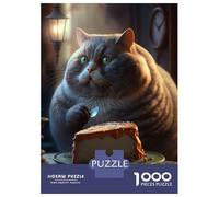 1000 Piece Jigsaw Puzzle for Adults Funny Fat Cat Cake Jigsaw Toy Wall Decor Difficult Hard Unique Gifts for Birthday And Christmas 70x50cm/1000pcs