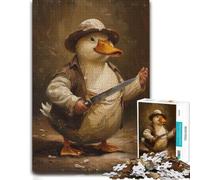 1000 Piece Jigsaw Puzzle for Adults, Funny Killer Duck Knife | A seasonal puzzle gift for year-end leisure time for calm winter leisure.
