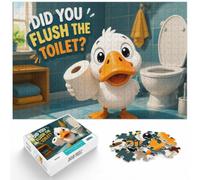 1000 Piece Jigsaw Puzzle for Adults, Funny WC - Did You Flush The Toilet | For quiet evenings, this adult jigsaw puzzle with 1000 pieces makes an engaging indoor activity for adults.