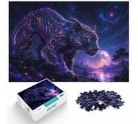 1000 Piece Jigsaw Puzzle for Adults, Galaxy Panther Animal | For relaxed days after Christmas, this adult jigsaw puzzle with 1000 pieces fits relaxed evenings through December.