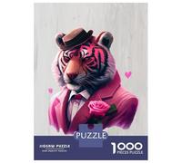 1000 Piece Jigsaw Puzzle for Adults Gangster Tiger Funny Jigsaw for Adults Relaxing Games Stress Reliever Birthday And Unique Gifts 38x26cm/1000pcs