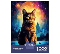 1000 Piece Jigsaw Puzzle for Adults Geometric Cat Jigsaw for Adults Relaxing Games Stress Reliever Birthday And Unique Gifts 38x26cm/1000pcs