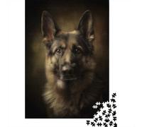 1000-Piece Jigsaw Puzzle for Adults, German Shepherd Portrait, 70x50cm/1000pcs, Screen-Free Winter Activity, Weekend Downtime And Time at Home
