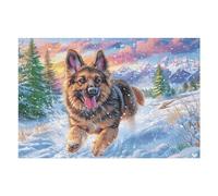 1000 Piece Jigsaw Puzzle for Adults German Shepherd Snowy Mountain 75x50cm Professional Grade Puzzle for Enthusiasts Premium Quality No Burrs Cooperation Gift