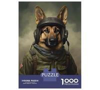 1000 Piece Jigsaw Puzzle for Adults German Shepherd Soldier Adult Jigsaw Puzzle Toy Wall Decor Precision Cutting Unique Gifts for Birthday And Christmas 38x26cm/1000pcs