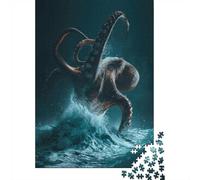 1000 Piece Jigsaw Puzzle for Adults, Giant Octopus Emerging from Waves | For a calm Advent activity: Adult jigsaw puzzle with 1000 pieces suits quiet days around New Year.