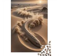 1000 Piece Jigsaw Puzzle for Adults, Giant Sandworm in Desert Landscape