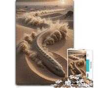 1000 Piece Jigsaw Puzzle for Adults, Giant Sandworm in Desert Landscape
