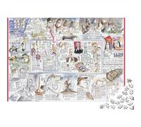 1000 Piece Jigsaw Puzzle for Adults, Gin History Infographic Illustration