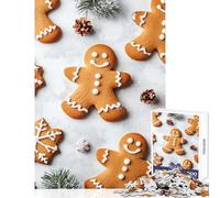 1000 Piece Jigsaw Puzzle for Adults Gingerbread Man Cookies Brain Teaser Game Difficult Challenge Toy Wall Decor Enhance Love between Couples (50x75cm)