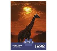 1000 Piece Jigsaw Puzzle for Adults Giraffe Sunset Silhouette Puzzles for Adults Toy Wall Decor Presents for Women Difficult And Challenge 70x50cm/1000pcs