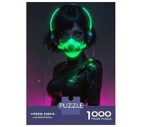 1000 Piece Jigsaw Puzzle for Adults Girl Toxic Neon Mask Jigsaw Puzzle Toy Wall Decor Wall Decoration Difficult And Challenge 38x26cm/1000pcs