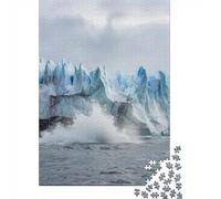 1000 Piece Jigsaw Puzzle for Adults, Glacier calving into the ocean | For puzzle lovers on Christmas morning: Adult jigsaw puzzle with 1000 pieces gives adults a calm winter activity.