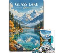 1000 Piece Jigsaw Puzzle for Adults, Glass Lake China Landscape Poster | For cold evenings at home: Adult jigsaw puzzle with 1000 pieces; for a gift that can be enjoyed well beyond the holidays.