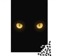 1000 Piece Jigsaw Puzzle for Adults, Glowing Cat Eyes in Darkness