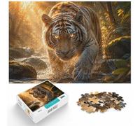 1000 Piece Jigsaw Puzzle for Adults, Glowing-Eyed Tiger in the Jungle | For quiet time before New Year, this adult jigsaw puzzle with 1000 pieces turns winter downtime into puzzle time.