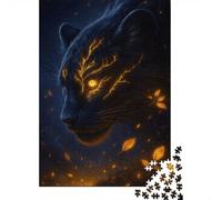 1000 Piece Jigsaw Puzzle for Adults, Glowing Panther with Autumn Leaves | For a puzzle gift during the festive season: Adult jigsaw puzzle with 1000 pieces makes a thoughtful puzzle gift for adults.