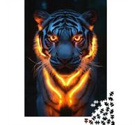 1000 Piece Jigsaw Puzzle for Adults, Glowing Tiger in Darkness