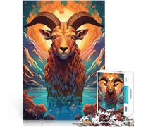 1000 Piece Jigsaw Puzzle for Adults Goat Standing On Mountain Lernspiele Jedes Stück ist einzigartig Anspruchsvolles Familienspiel75x50cm