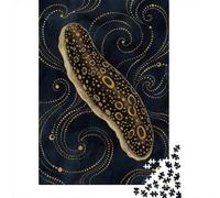 1000 Piece Jigsaw Puzzle for Adults, Gold Sea Slug on Dark Background