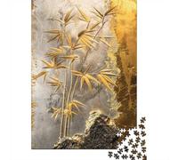 1000 Piece Jigsaw Puzzle for Adults, Golden Bamboo Elegance, 70x50cm/1000pcs, Screen-Free Activity And Holiday Downtime