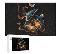 1000 Piece Jigsaw Puzzle for Adults, Golden Butterflies in Twilight Dance