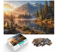 1000 Piece Jigsaw Puzzle for Adults, Golden Dawn on the Mountain Lake | For shared family time: Adult jigsaw puzzle with 1000 pieces can be enjoyed across several sessions.