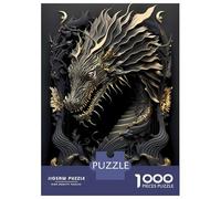 1000 Piece Jigsaw Puzzle for Adults Golden Dragon Monarch Jigsaw for Adults Relaxing Games Stress Reliever Birthday And Unique Gifts 52x38cm/1000pcs