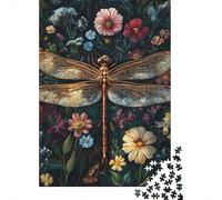 1000 Piece Jigsaw Puzzle for Adults Golden Dragonfly Garden Puzzles for Adults Relaxing Games Pattern Assembly for Is Ideal As A Gift 70x50cm/1000pcs