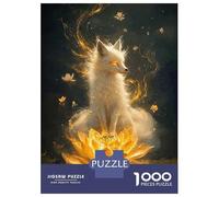 1000 Piece Jigsaw Puzzle for Adults Golden Fox on Lotus Adult Jigsaw Puzzle Toy Wall Decor Precision Cutting Unique Gifts for Birthday And Christmas 52x38cm/1000pcs