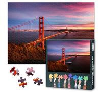 1000 Piece Jigsaw Puzzle for Adults Golden Gate Bridge San Francisco Sunset California USA Scenic Landmark Puzzle Wall Art Home Decor 27.5x19.7 Inch