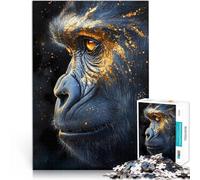 1000 Piece Jigsaw Puzzle for Adults Golden Gorilla Portrait Animal Familienspaß Geburtstagsgeschenk, Geschenke, Wandkunst75x50cm