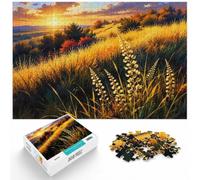 1000 Piece Jigsaw Puzzle for Adults, Golden Hour Meadow with Wildflowers | For winter weekends: Adult jigsaw puzzle with 1000 pieces; for Christmas, winter weekends and New Year leisure.