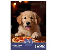 1000 Piece Jigsaw Puzzle for Adults Golden Retriever Pizza Pup Jigsaw Toy Wall Decor Difficult Hard Unique Gifts for Birthday And Christmas 52x38cm/1000pcs