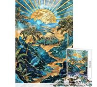 1000 Piece Jigsaw Puzzle for Adults Golden Volcano Awakening Brain Teaser Game Presents for Women Toy Wall Decor Birthday Present, Gifts, (38x26cm)