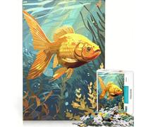 1000 Piece Jigsaw Puzzle for Adults Goldfish in Underwater World, DIY Toys, Enhance Memory, Unique Gifts for Birthday And Christmas (38x26cm)