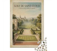 1000 Piece Jigsaw Puzzle for Adults, Golf de Saint-Cloud Vintage Poster