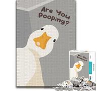 1000 Piece Jigsaw Puzzle for Adults, Goose Asking 'Are You Pooping？' | A winter puzzle activity on early-year evenings for patient puzzling.